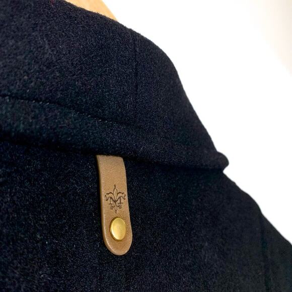 Mackage NEW Lana Cashmere Wool Double Breasted Cropped Coat Jacket Black Large - Picture 8 of 16